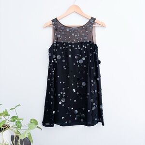 Nanette Lepore black silk paillettes dress